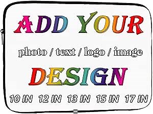 Custom Laptop Sleeve Case Personalized Laptop Cover with Photo, Text, or Logo Protective Carrying Cover Computer Cases for Laptops Customizable, White01 17 in, Personalized Gifts