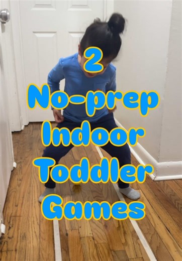 Two hallway games that burned toddler energy in the best way 😅 Game 1: Jump while dodging the rolling ball. Game 2: Pick up the toy with their feet and jump it across the tape. So simple, but it works on balance, coordination, body control, focus, and reaction time. Plus, all that jumping is great for building gross motor skills and strength. Mom tip: a little tape on the floor can turn any hallway into a mini obstacle course. 🙌🏻 —— Dos juegos de pasillo que ayudaron a gastar la energía de mi
