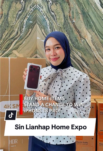 Beli barang rumah, boleh bawa balik iPhone 18 Pro?! Sin Lianhap Home Expo 2026 tengah berlangsung sekarang! Selain shopping untuk rumah, ada juga Lucky Draw, Fun Bid & Draw, Crazy Happy Hour dan macam-macam promo menarik. ✨ Premium tiles up to 90% OFF ✨ Crazy Happy Hour deal ONLY RM33 ✨ Fun Bid & Draw from RM30 ✨ Sintered stone RM1K siap installation ✨ Smart toilet from RM1K ✨ Chance to win iPhone 18 Pro & more! 📍 Sin Lianhap HQ, Hulu Yam Lama, Selangor 📅 8–12 October 2026 ⏰ 9:30AM–6:30PM Kala