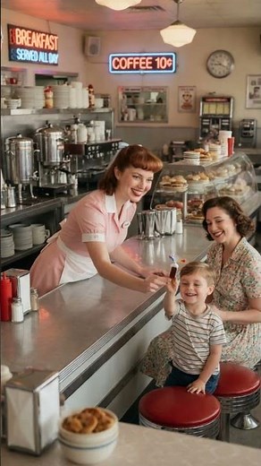 A Day as a 1958 Diner Waitress ✨ #shorts