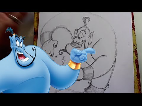 How to Draw GENIE from Disney's Aladdin - @DramaticParrot