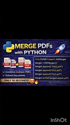 Merge PDFs mini project in python #python #shorts #coding