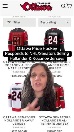 Replying to @aurianna loved this strong statement from ottawa pride hockey #ottawasenators #heatedrivalry #ottawapride #ilyarozanov #shanehollander