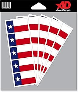 Texas State Flag Sticker Decal for Helmets (Football, Baseball, Softball, Hockey, Lacrosse, Etc.) 50 Stickers The Original Award Decals Premium 20mil Thick Helmet Decals Made in The USA Since 1976