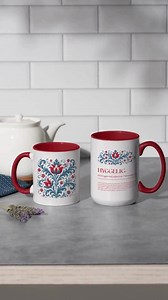 Scandinavian Hyggelig Mug | Norwegian Hygge Definition With the Traditional Folk Painting Rosemaling | Nordic Decor - Etsy