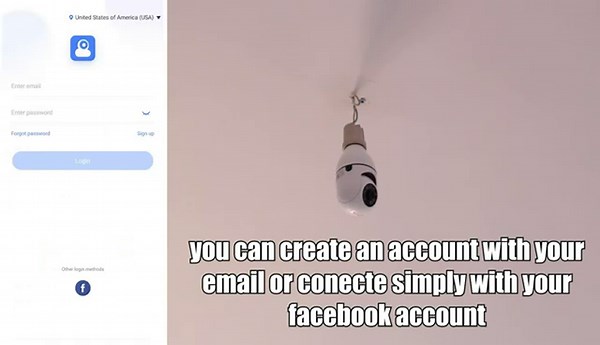 Light Bulb Security Camera 5ghz/2.4ghz Wifi,360°Mobile Tracking Light Bulb Camera,Voice Intercom/3mp Hd/Night Vision Lightbulb Security Camera,Keilini Light Bulb Security Camera Wifi Outdoor ( Black )