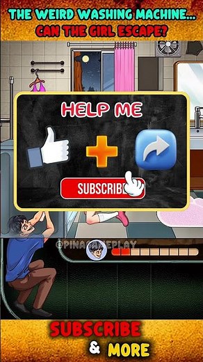 🐷 The ghostly washing machine...Can the girl escape? #games #gameplay #funny