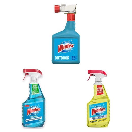Windex 32 fl. oz. Blue Bottle Outdoor Glass Cleaner, 23 fl. oz. Original, and 23 fl. oz. Multi-Surface Disinfectant Combo - The Home Depot