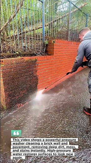 EXTREME Power Washing Brick Wall & Pavement | Satisfying Pressure Washer Cleaning