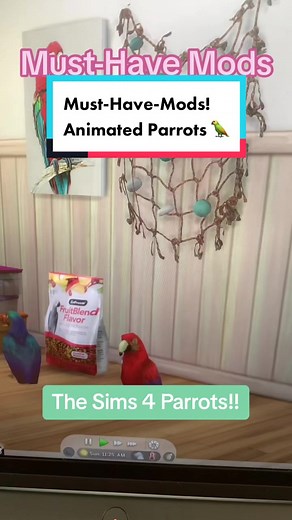 The Sims 4 Parrots (Must-Have-Mods) 🦜! #fyp #foryou #simtok #sims4 #mods #modshowcase #cc #parrots #birds #smallanimals #sims4horse #horseranch #expansion #simspets