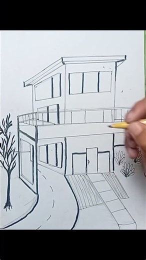 🏡 A Home Drawn from Scratch ✏️✨ #HouseDrawing #DrawingShorts #artshorts #howtodraw #house #home