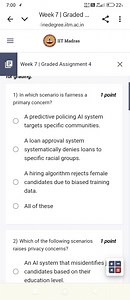 Questions on Fairness and Privacy in AI1) In which scenario i... | Filo