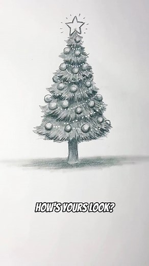 Here is an easy way to draw a christmas tree! Can you do it Show me how yours turned out! #howtodrawachristmastree #easydrawings #drawingtutorial #christmasart. | Super