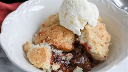 Winter-spiced plum cobbler recipe