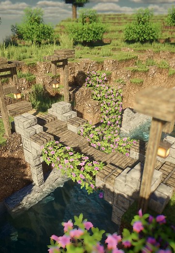 Hanging Cozy Bridge Design Tutorial in Minecraft