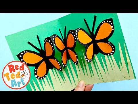 BEST Easy Pop Up Butterfly Card Idea for Kids - Mother's Day, Thank You, Teacher's Cards