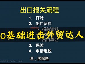 外贸进出口详解【全30讲】0基础进击外贸达人 货运代理 关务水平测试 国际贸易 外贸 单证员 报关员 海关 商品编码 货代 贸易术语 关务初级 商品归类2_哔哩哔哩_bilibili