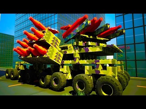 Massive 27 Rocket Firing Gun Truck in Brick Rigs! - Brick Rigs Workshop Creations Gameplay