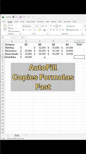 How to Use AutoFill in Excel to Copy Formulas #Excel #ExcelTips #Microsoft
