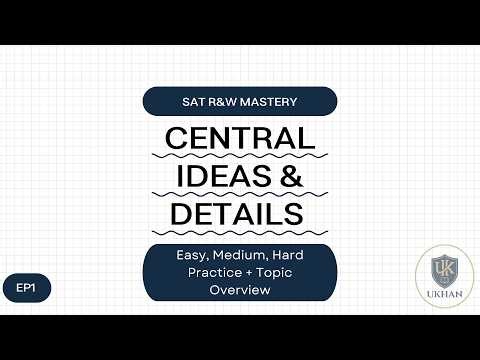 SAT Reading & Writing: Central Ideas & Details | Easy → Hard Practice + Strategy (Full Breakdown)