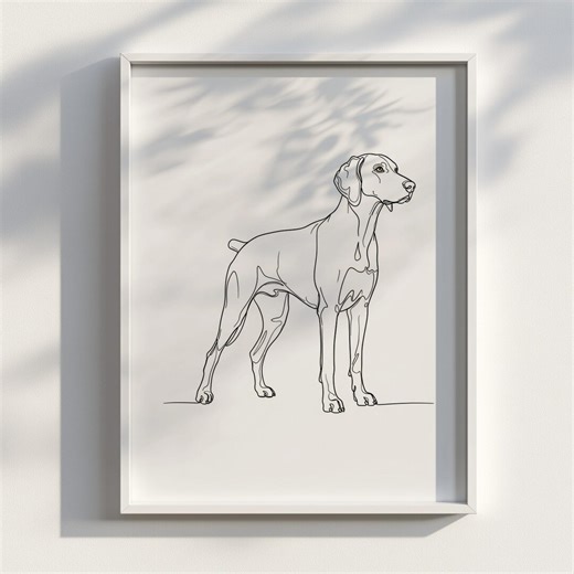 Weimaraner Line Art | Minimalist Dog Line Art | Digital Download Wall Art - Etsy