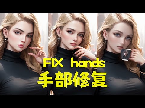 【AI绘画·SD教程】修复手的方法/depth library手部深度图/fix hands/hands depth/ai画好手/固定手的姿势/stable diffusion教/controlnet