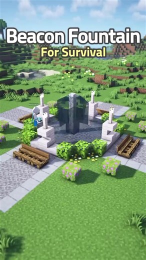 Bangun Air Mancur Estetik dengan Beacon di Minecraft