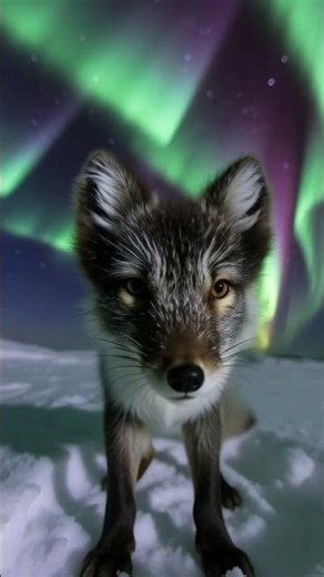 The most colorful fox in the Arctic. #ArcticFox #NorthernLights #NatureMagic #Winter #northernlight