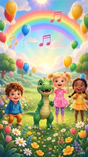 Baby Dino Jump Jump Jump 🦕🌈 | Nursery Rhymes #shorts