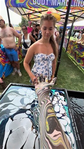 Blue & White Body Marbling Dip by BLVisuals at Watershed Festival