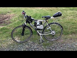 Mountain bike with Honda gxh50 gas engine