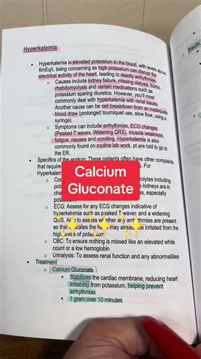 Calcium Gluconate #1 for Hyperkalemia #emergencycondition #newgradernurse #emergencynurses #ernursing #emergencydepartment #ernursingtip #emergencynurse #ernurses
