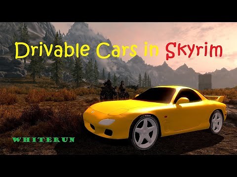 SKYRIM MOD Drivable Cars in Skyrim (Road with the street lines in option) LE and SE