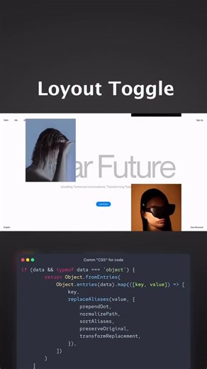 Riya 🙋‍♀️ | HTML CSS JavaScript ‼️ on Instagram: "Loyout Toggle⚡️🔥 Credits- @animmaster_studio Follow for more @codewith_riya 🚀 #frontenddeveloper #codingisfun #htmlcoding #reactjs #html5 csstricks 100daysofcode javascript html css htmlcss htmltutorial htmlcoding html_css csstricks"