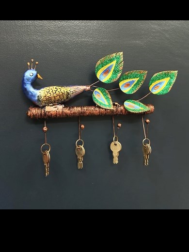 Key 🔑 holder Peacock 🦚 idea #post #diy #keyholder