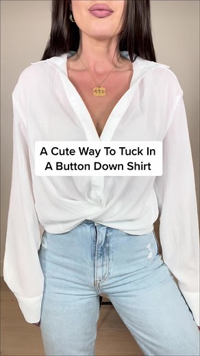 How To Tuck In a Button Down Shirt #style #fashion #styleinspo #fashionhacks #stylehacks #buttondown #hack #hacks #stylingideas #stylinghacks #styletips #stylinghacks #stylehack #fashionhack #clothinghacks #girltips #girlhacks #tiktokfashion #lifehack #lifehacks #buttondownhack #howto #howtostyle