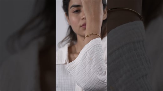 Minimalist Gold Knot Open Bangle Bracelet