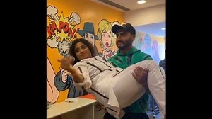 2.3K views · 73 reactions | In practise for the ‘Carrying over threshold’ ritual You’re ready Arjun, Tum Chahe jo kaho, Tum bilkul Pareshaan nahi lagte  #arjunkapoor #bestinterviews @redfmindia #indiasmostwanted Tumhari baahon mein jo hai.  @arjunkapoor @instantbollywood #bollywood #mumbaikirani | My Malishka | Facebook