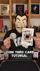 49K views · 1.6K reactions | Coin Jumbo Thru Card Trick Tutorial 彩 #tricks #magic #funny #funnymagic #magician #neiperte #trend #illusion #trending #foryoupage #For you #perte #viralvideo #tutorial #magie #magica #viral | The Mask Magic Tricks Revealed | Facebook