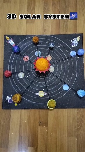 3D Solar System Model 🌌 | Easy Space Craft for School Exhibition 🚀 #shorts