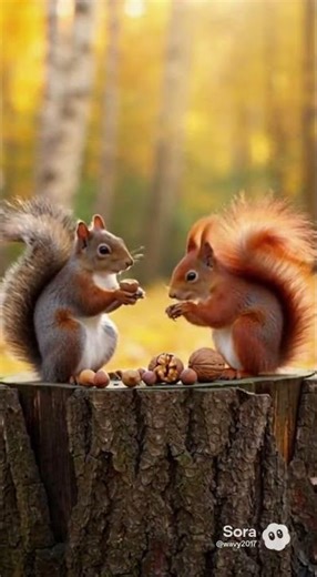 ‼️Learn how to open a nut shell from the squirrels 🐿️🐿️ ‼️#funny #animals #inspiration #friends