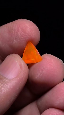 Mexican Fire Opal Cabochon: AAA  Bright Orange Transparent Trillion Faceted, Loose Ethiopian Gemstone 1.85ct - Etsy
