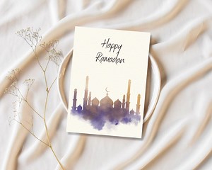 Printable Happy Ramadan Cards, Islamic Greetings Cards, Müslim Gifts, Digital Download, Eid Mubarek Digital Cards 5*7 and 4*6 - Etsy