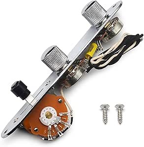 SAPHUE Electric Guitar Loaded Control Plate Pre-Wired 3-Way Control Plate with Wiring Harness Tone Volume Control for Tele/Telecaster Guitar