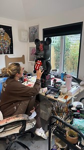 The first peek at ‘LEGENDS NEVER DIE’ 💀 ⚡️ Are you guys ready to see this piece on display at my upcoming exhibition ’Adrenaline’ 🤪 #brickbear #brickbearpainting #bearbrick #artcollector #collectibleart #artistsoninstagram #rocklegends #blacksabbath #rockandroll | Becky Smith Art