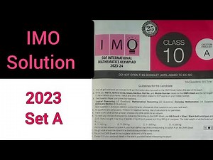 IMO 2023 Set A Solution | Class 10 Math Olympiad