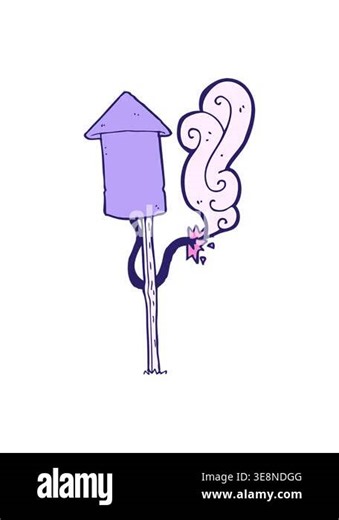 bob and pause animation of cartoon firework design Stock Video Footage - Alamy