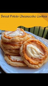 Sweet Potato Cheesecake Cookies Recipe Ingredients: For the Sweet Potato Cookies: 1/2 cup mashed sweet potatoes (about 1 medium sweet potato) 1 cup all-purpose flour 1/2 teaspoon baking soda 1/2 teaspoon ground cinnamon 1/4 teaspoon ground nutmeg 1/4 teaspoon salt 1/2 cup unsalted butter, softened 1/4 cup granulated sugar 1/4 cup brown sugar, packed 1 large egg 1 teaspoon vanilla extract For the Cheesecake Filling: 8 oz cream cheese, softened 1/4 cup powdered sugar 1/2 teaspoon vanilla extract 1