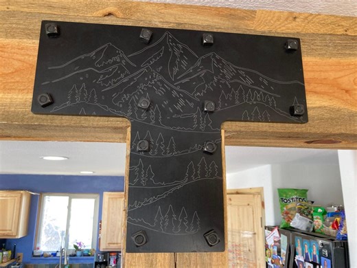 T Bracket for Post and Beam. Custom Bracket to Support Wooden Beam. Etched T Bracket for Beam and Post Support. - Etsy