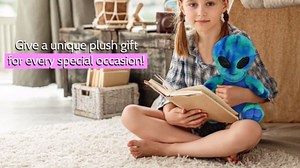 DolliBu Blue Tie-Dye Alien Plush - Super Soft Stuffed Animal, Cute Space Alien Plush, Adorable Fluffy Stuffed Animal for Boys and Girls, Stuffed Animals Plush Gift for Babies, Kids, Adults - 11 Inches